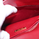 Miu Miu Handtasche Leder 2-Wege Rot Gold Auth 163402-25