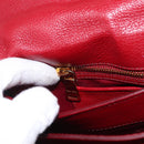Miu Miu Handtasche Leder 2-Wege Rot Gold Auth 163402-26