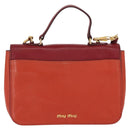 Miu Miu Handtasche Leder 2-Wege Rot Gold Auth 163402-2