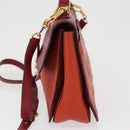 Miu Miu Handtasche Leder 2-Wege Rot Gold Auth 163402-3
