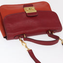 Miu Miu Handtasche Leder 2-Wege Rot Gold Auth 163402-6