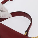 Miu Miu Handtasche Leder 2-Wege Rot Gold Auth 163402-14