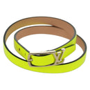 LOUIS VUITTON Brassle Neogram Fluo Bracelet Leather Yellow MP050D Auth 163403M-1