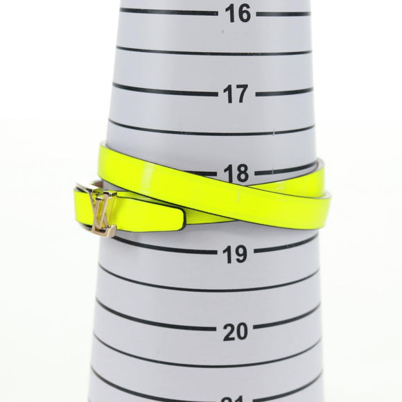 LOUIS VUITTON Brassle Neogram Fluo Bracelet Leather Yellow MP050D Auth 163403M