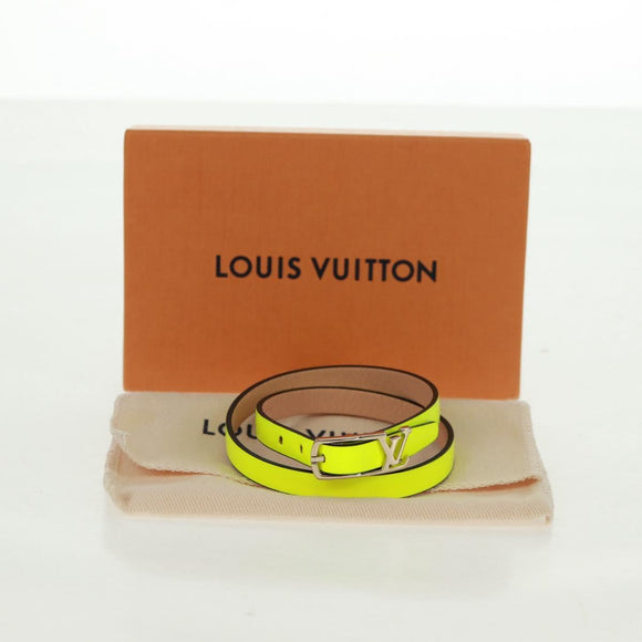 LOUIS VUITTON Brassle Neogram Fluo Bracelet Leather Yellow MP050D Auth 163403M