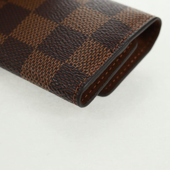 LOUIS VUITTON Damier Ebene Buton De Manchette Fleur Case M65055 LV Auth 163407V