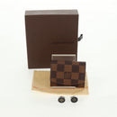 LOUIS VUITTON Damier Ebene Buton De Manchette Fleur Case M65055 LV Auth 163407V-12