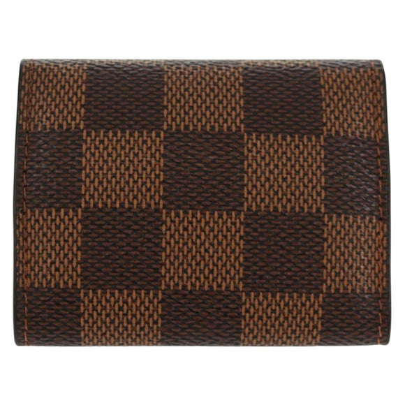 LOUIS VUITTON Damier Ebene Buton De Manchette Fleur Case M65055 LV Auth 163407V