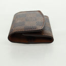 LOUIS VUITTON Damier Ebene Buton De Manchette Fleur Case M65055 LV Auth 163407V-3