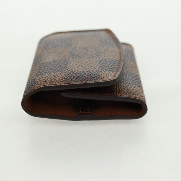 LOUIS VUITTON Damier Ebene Buton De Manchette Fleur Case M65055 LV Auth 163407V