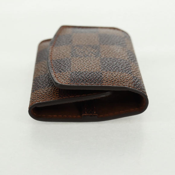 LOUIS VUITTON Damier Ebene Buton De Manchette Fleur Case M65055 LV Auth 163407V