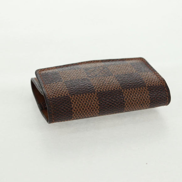 LOUIS VUITTON Damier Ebene Buton De Manchette Fleur Case M65055 LV Auth 163407V