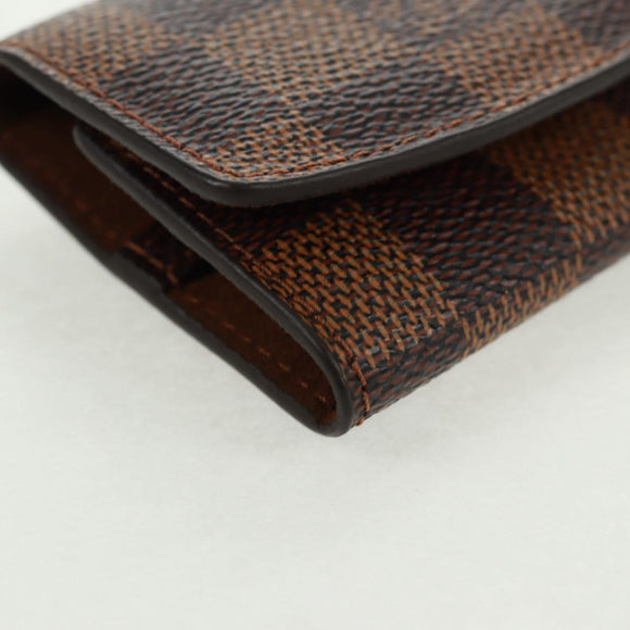 LOUIS VUITTON Damier Ebene Buton De Manchette Fleur Case M65055 LV Auth 163407V