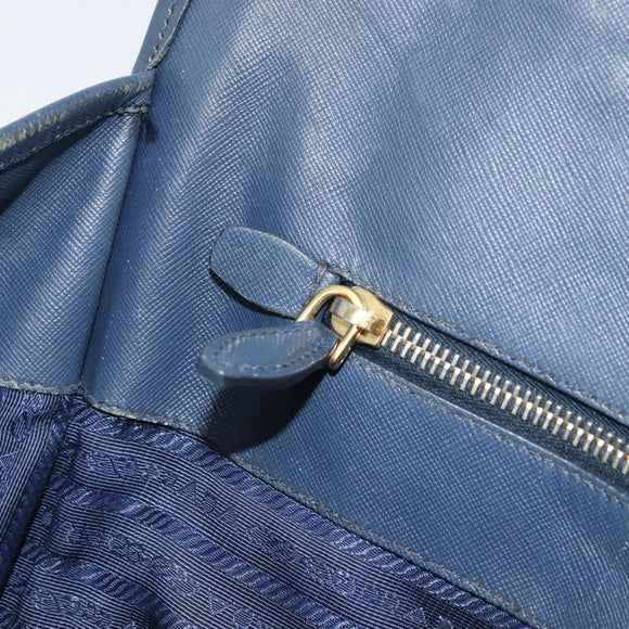 PRADA Hand Bag Nylon Navy Gold Auth 163420