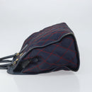 PRADA Hand Bag Nylon Navy Gold Auth 163420-4