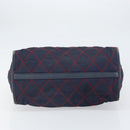 PRADA Hand Bag Nylon Navy Gold Auth 163420-5