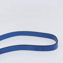 CELINE Circle Hand Bag Leather 2way Blue Gold Auth 163422-15