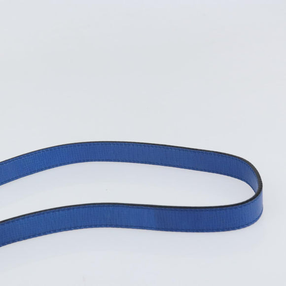 CELINE Circle Hand Bag Leather 2way Blue Gold Auth 163422