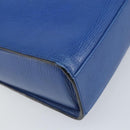 CELINE Circle Hand Bag Leather 2way Blue Gold Auth 163422-17