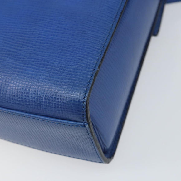 CELINE Circle Hand Bag Leather 2way Blue Gold Auth 163422