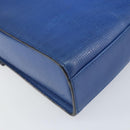 CELINE Circle Hand Bag Leather 2way Blue Gold Auth 163422-19