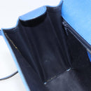 CELINE Circle Hand Bag Leather 2way Blue Gold Auth 163422-24