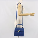 CELINE Circle Hand Bag Leather 2way Blue Gold Auth 163422-27