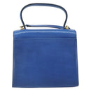 CELINE Circle Hand Bag Leather 2way Blue Gold Auth 163422-2