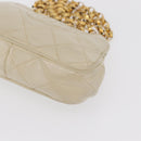 CHANEL Matelasse Chain Shoulder Bag Leather Ivory Gold CC Auth 163424-15