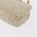 CHANEL Matelasse Chain Shoulder Bag Leather Ivory Gold CC Auth 163424-17