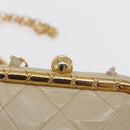 CHANEL Matelasse Chain Shoulder Bag Leather Ivory Gold CC Auth 163424-18
