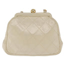 CHANEL Matelasse Chain Shoulder Bag Leather Ivory Gold CC Auth 163424-2