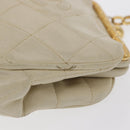 CHANEL Matelasse Chain Shoulder Bag Leather Ivory Gold CC Auth 163424-4