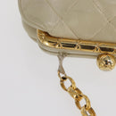 CHANEL Matelasse Chain Shoulder Bag Leather Ivory Gold CC Auth 163424-8
