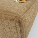 Christian Dior Lady Dior Canage Hand Bag Beige Gold Auth 163430-9