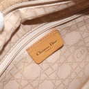 Christian Dior Lady Dior Canage Hand Bag Beige Gold Auth 163430-18