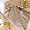 Christian Dior Lady Dior Canage Hand Bag Beige Gold Auth 163430-20