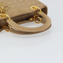 Christian Dior Lady Dior Canage Hand Bag Beige Gold Auth 163430-7