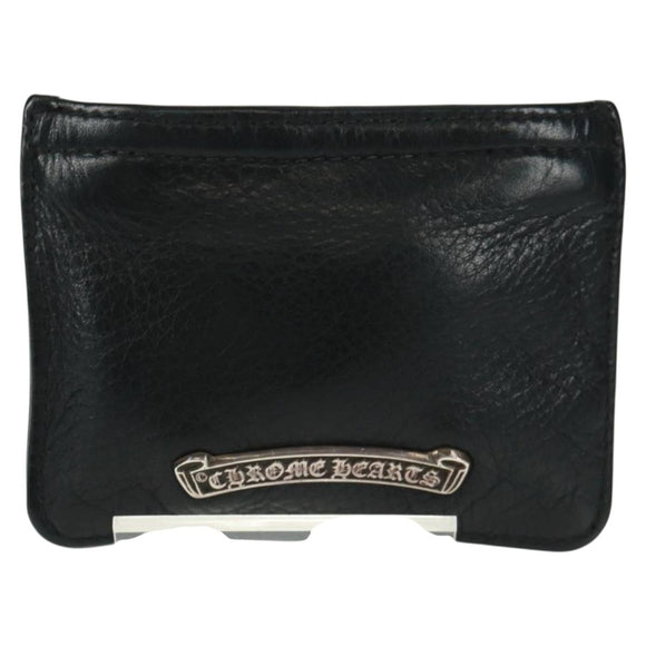 Chrome Hearts Dagger Zip Change Purse Coin Purse Leather Black Auth 163432SAM