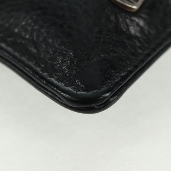 Chrome Hearts Dagger Zip Change Purse Coin Purse Leather Black Auth 163432SAM