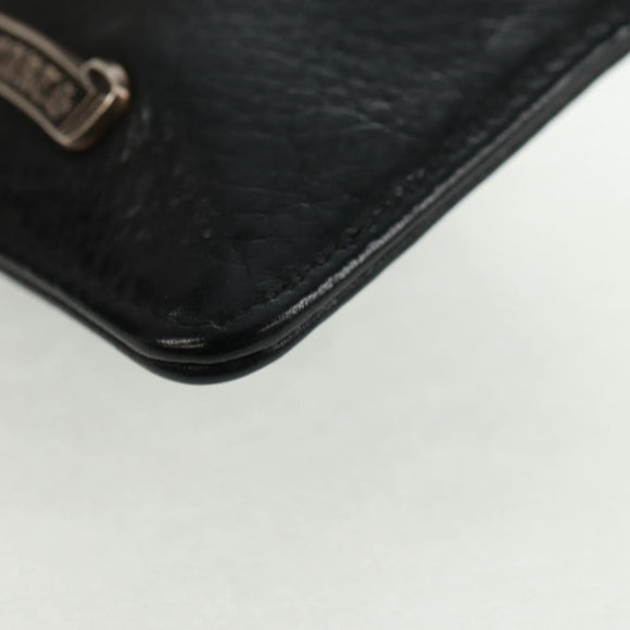 Chrome Hearts Dagger Zip Change Purse Coin Purse Leather Black Auth 163432SAM