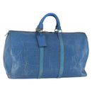 LOUIS VUITTON Epi Keepall 50 Boston Bag Vintage Blau M42965 LV Auth 163435-1