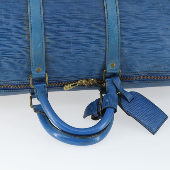 LOUIS VUITTON Epi Keepall 50 Boston Bag Vintage Blau M42965 LV Auth 163435