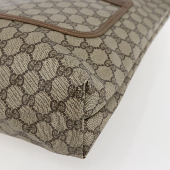 GUCCI GG Supreme Web Sherry Line Tote Bag PVC Beige Gold 40 02 003 Auth 163446