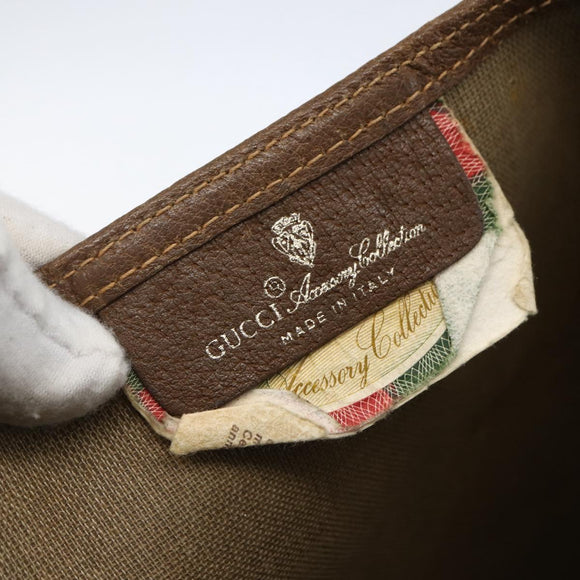 GUCCI GG Supreme Web Sherry Line Tote Bag PVC Beige Gold 40 02 003 Auth 163446