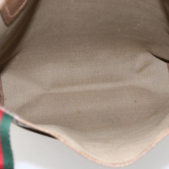 GUCCI GG Supreme Web Sherry Line Tote Bag PVC Beige Gold 40 02 003 Auth 163446