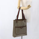 GUCCI GG Supreme Web Sherry Line Tote Bag PVC Beige Gold 40 02 003 Auth 163446-20