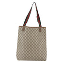 GUCCI GG Supreme Web Sherry Line Tote Bag PVC Beige Gold 40 02 003 Auth 163446-3