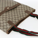 GUCCI GG Supreme Web Sherry Line Tote Bag PVC Beige Gold 40 02 003 Auth 163446-6