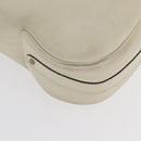 Salvatore Ferragamo Gancini Shoulder Bag Leather Ivory Silver Auth 163453-10